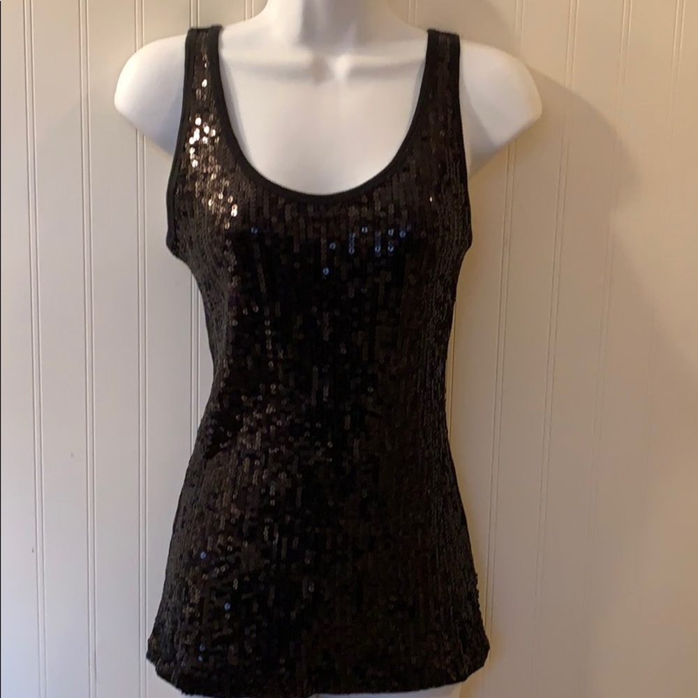 The Limited Black Sequin Tank Top Size Lar…